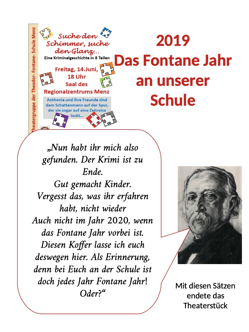 Blick auf das Schulgebäude der Theodor-Fontane-Schule Menz